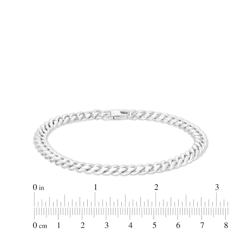 Main Image 2 of Made in Italy 6.35mm Oval Cuban Chain Bracelet in Solid Sterling Silver - 8.5"