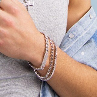 Made in Italy 6.2mm Diamond-Cut Curb Chain Bracelet in Solid Sterling Silver - 8.5"