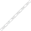Thumbnail Image 0 of Made in Italy 5.9mm Diamond-Cut Figaro Chain Bracelet in Solid Sterling Silver - 8.5"