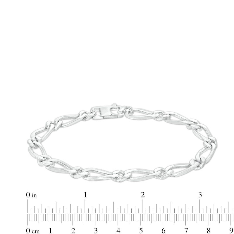 Made in Italy 5.9mm Diamond-Cut Figaro Chain Bracelet in Solid Sterling Silver - 8.5"