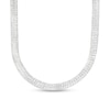 Thumbnail Image 1 of Made in Italy 8mm Herringbone Chain Necklace in Solid Sterling Silver - 18"