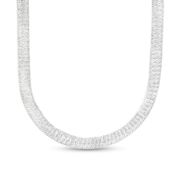 Made in Italy 8mm Herringbone Chain Necklace in Solid Sterling Silver - 18"