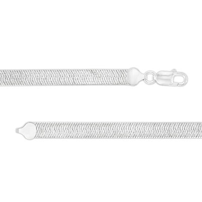 Made in Italy 8mm Herringbone Chain Necklace in Solid Sterling Silver - 18"