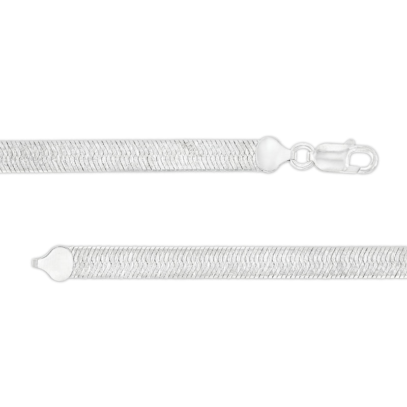 Main Image 2 of Made in Italy 8mm Herringbone Chain Necklace in Solid Sterling Silver - 18"