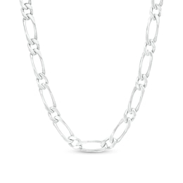 Made in Italy 5.9mm Diamond-Cut Figaro Chain Necklace in Solid Sterling Silver - 20&quot;
