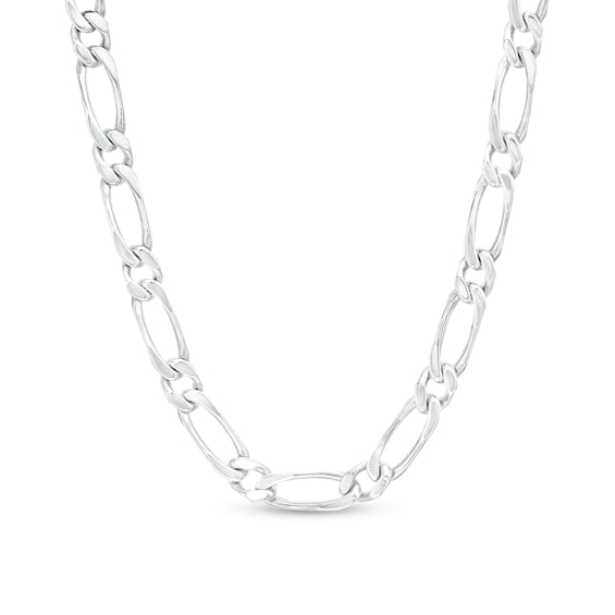 Made in Italy 5.9mm Diamond-Cut Figaro Chain Necklace in Solid Sterling Silver - 20"