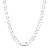 Thumbnail Image 1 of Made in Italy 4.9mm Diamond-Cut Square Curb Chain Necklace in Solid Sterling Silver - 20"