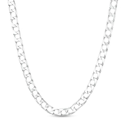 Made in Italy 4.9mm Diamond-Cut Square Curb Chain Necklace in Solid Sterling Silver - 20&quot;