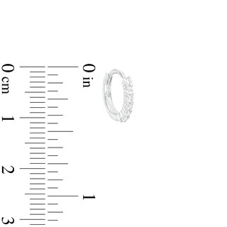 Solid Sterling Silver Marquise and Round CZ Studs and Pavé Huggie Hoops Set
