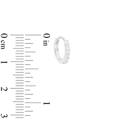 Solid Sterling Silver Marquise and Round CZ Studs and Pavé Huggie Hoops Set