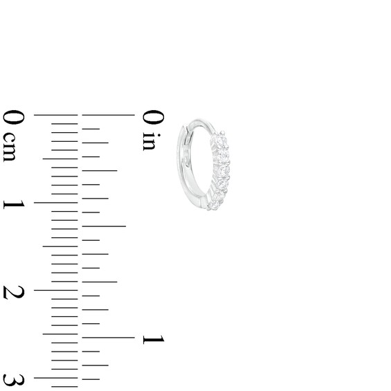 Solid Sterling Silver Marquise and Round CZ Studs and Pavé Huggie Hoops Set