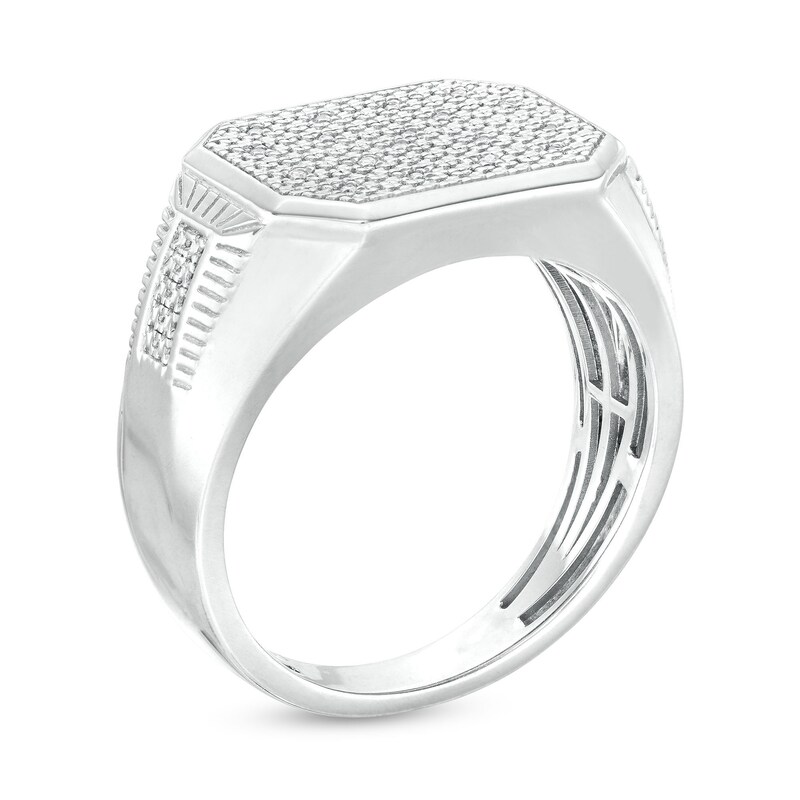 1/20 CT. T.W. Diamond Pavé Octagon Ring in Sterling Silver