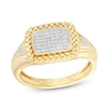 Thumbnail Image 0 of 1/6 CT. T.W. Diamond Rope Edge Ring in Sterling Silver with 14K Gold Plate