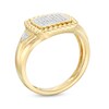 Thumbnail Image 1 of 1/6 CT. T.W. Diamond Rope Edge Ring in Sterling Silver with 14K Gold Plate