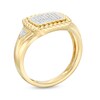 Thumbnail Image 1 of 1/6 CT. T.W. Diamond Rope Edge Ring in Sterling Silver with 14K Gold Plate