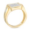 1/4 CT. T.W. Diamond Square Curved Edge Ring in Sterling Silver with 14K Gold Plate