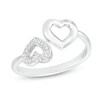 ​​​​​​​1/20 CT. T.W. Diamond Double Heart Ring in Sterling Silver