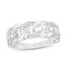 Thumbnail Image 0 of ​​​​​​​1/20 CT. T.W. Diamond Cuban Link Ring in Sterling Silver