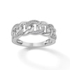 Thumbnail Image 0 of ​​​​​​​1/20 CT. T.W. Diamond Cuban Link Ring in Sterling Silver