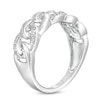 Thumbnail Image 1 of ​​​​​​​1/20 CT. T.W. Diamond Cuban Link Ring in Sterling Silver