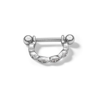 Stainless Steel CZ Septum Hoop - 16G 3/8"