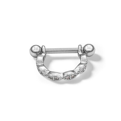Stainless Steel CZ Septum Hoop - 16G 3/8"