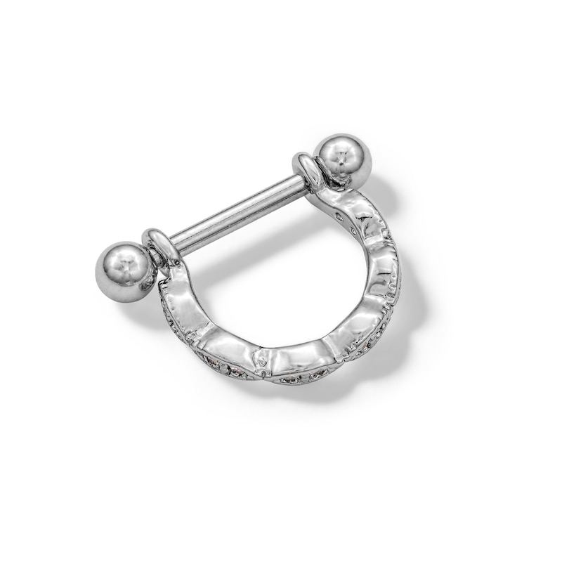 Stainless Steel CZ Septum Hoop - 16G 3/8"