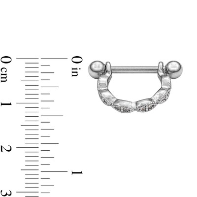 Stainless Steel CZ Septum Hoop - 16G 3/8"