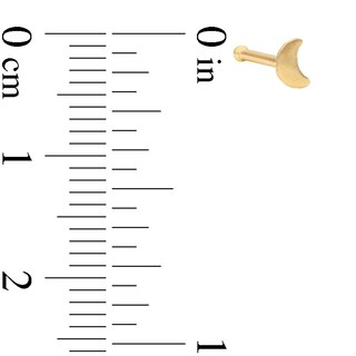 14K Solid Gold Moon Stud - 20G 5/16"