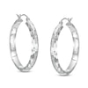 Thumbnail Image 0 of Diamond-Cut Hoop Earrings in Hollow Sterling Silver