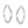 Thumbnail Image 1 of Diamond-Cut Hoop Earrings in Hollow Sterling Silver