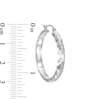 Diamond-Cut Hoop Earrings in Hollow Sterling Silver