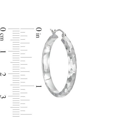 Diamond-Cut Hoop Earrings in Hollow Sterling Silver