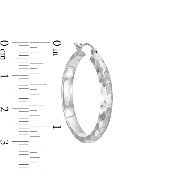 Diamond-Cut Hoop Earrings in Hollow Sterling Silver