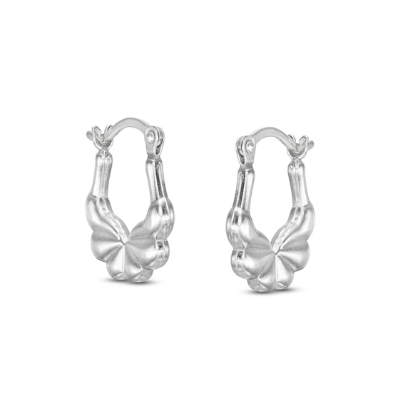 Butterfly Hoop Earrings in Hollow Sterling Silver