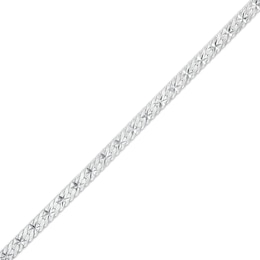 Made in Italy Diamond-Cut Flat Herringbone Chain Bracelet in Solid Sterling Silver - 7.5&quot;