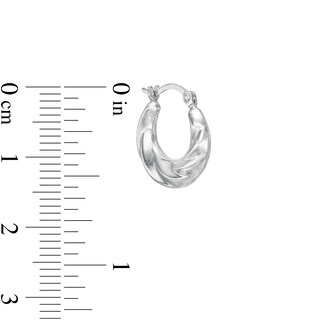 Puffy Twist Hoop Earrings in Hollow Sterling Silver