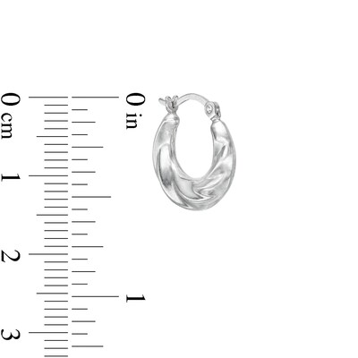 Puffy Twist Hoop Earrings in Hollow Sterling Silver