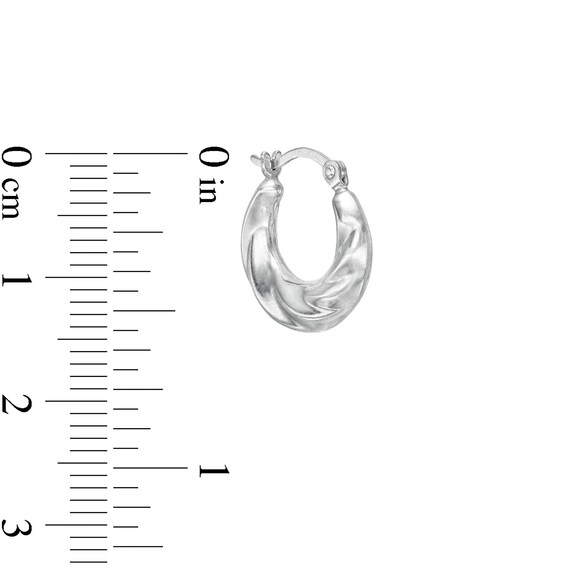 Puffy Twist Hoop Earrings in Hollow Sterling Silver