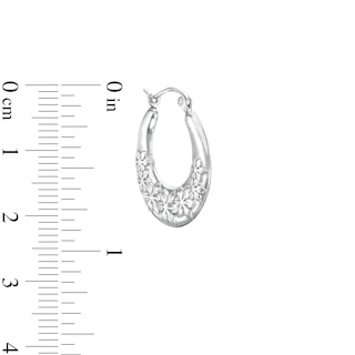 Flower Hoop Earrings in Hollow Sterling Silver