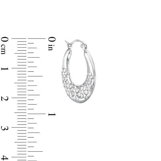 Flower Hoop Earrings in Hollow Sterling Silver