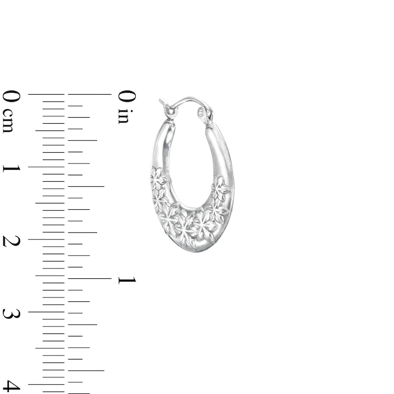 Main Image 2 of Flower Hoop Earrings in Hollow Sterling Silver