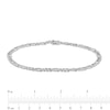 Thumbnail Image 1 of 4.6mm Cubic Zirconia Pavé Figaro Link Chain Anklet in Solid Sterling Silver - 10"