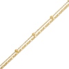 Thumbnail Image 1 of 10K Gold Bonded Double Cable and Mirror Chain Anklet - 10"