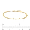 Thumbnail Image 2 of 10K Gold Bonded Double Cable and Mirror Chain Anklet - 10"