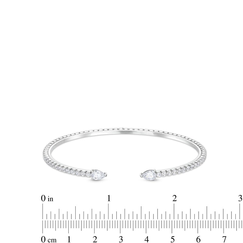 Main Image 2 of Cubic Zirconia Pear Cuff Bracelet in Solid Sterling Silver