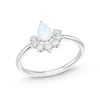 Thumbnail Image 1 of Simulated Opal and Cubic Zirconia Cluster Ring in Solid Sterling Silver - Size 7