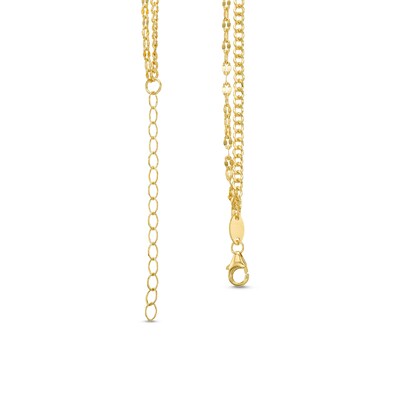 10K Gold Bonded Double Flat Curb and Mirror Cable Chain - 17"