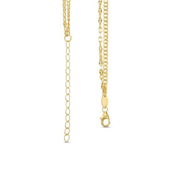 10K Gold Bonded Double Flat Curb and Mirror Cable Chain - 17"