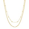 Thumbnail Image 1 of Double Bead and Mirror Cable Chain Necklace in 10K Solid Gold Bonded Sterling Silver - 17&quot;